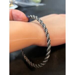 Kendra Scott Silver-Tone Twisted Rope Chain Bracelet – Size 7.75”